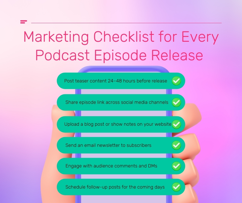 Marketing Checklist for podcast episode release