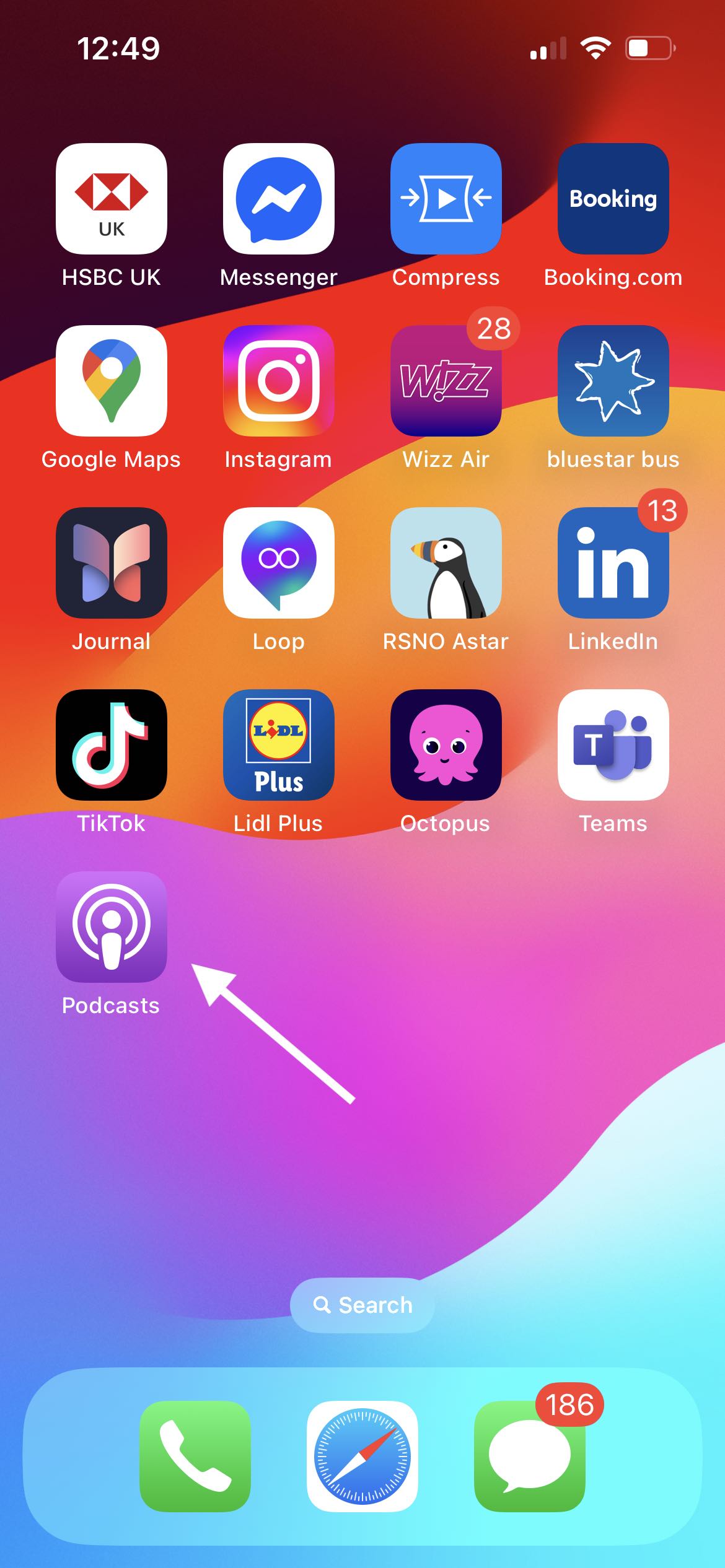 How to leave a review on apple podcasts - open apple podcasts on iPhone