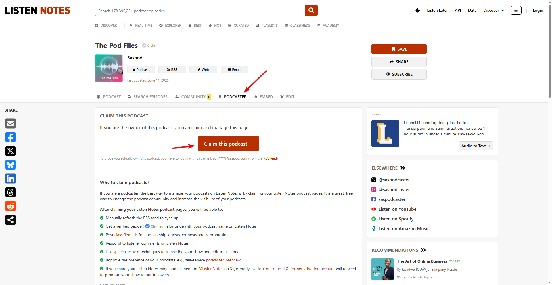 Claim Podcast on Listen Notes