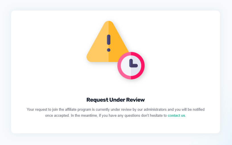 Request Under Review Saspod's Affiliate Program