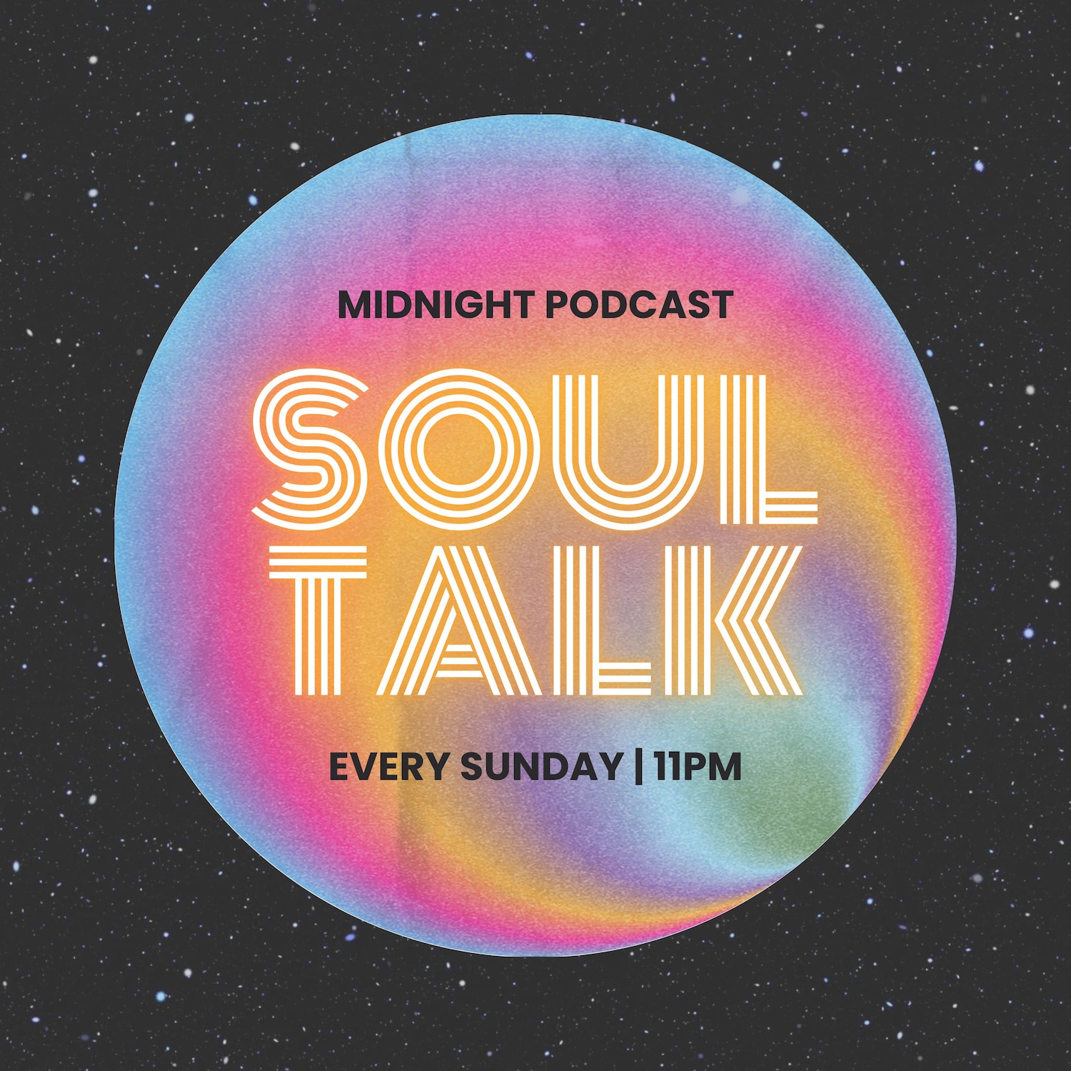 Black Blue Pink Retro Neon Podcast Cover Art