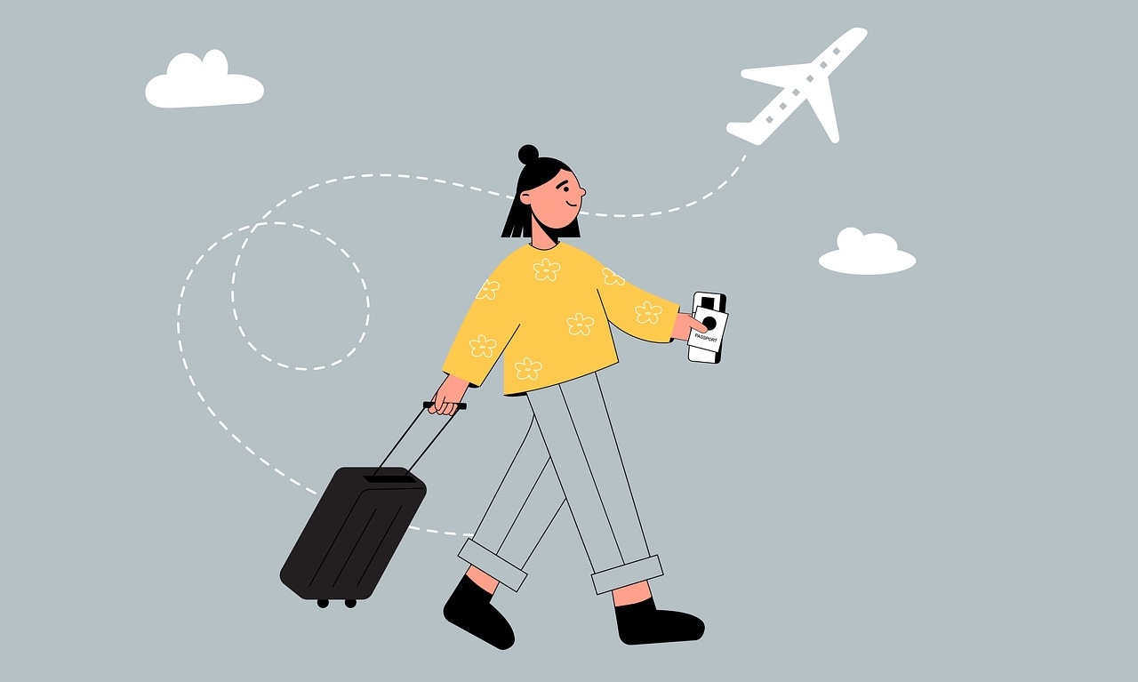 Travel and podcasting illustration
