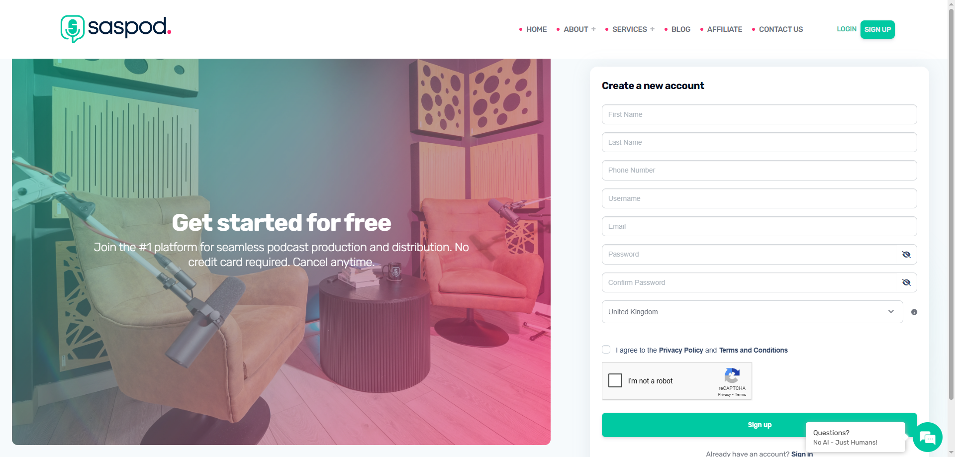 Sign Up for Saspod