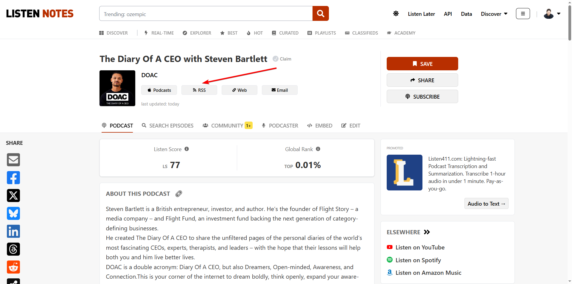 Download Spotify Podcast to Mp3 find RSS Feed