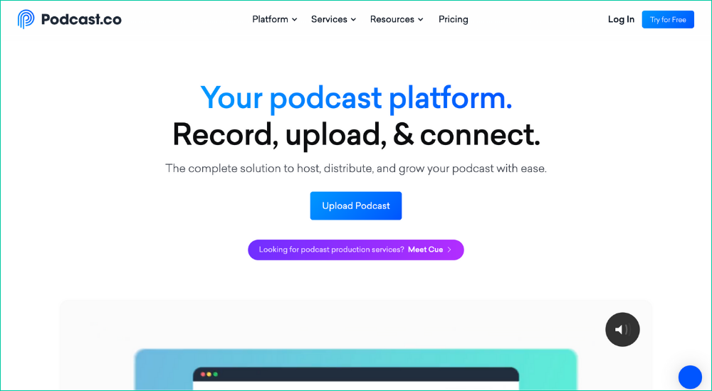 Podcast.co homepage