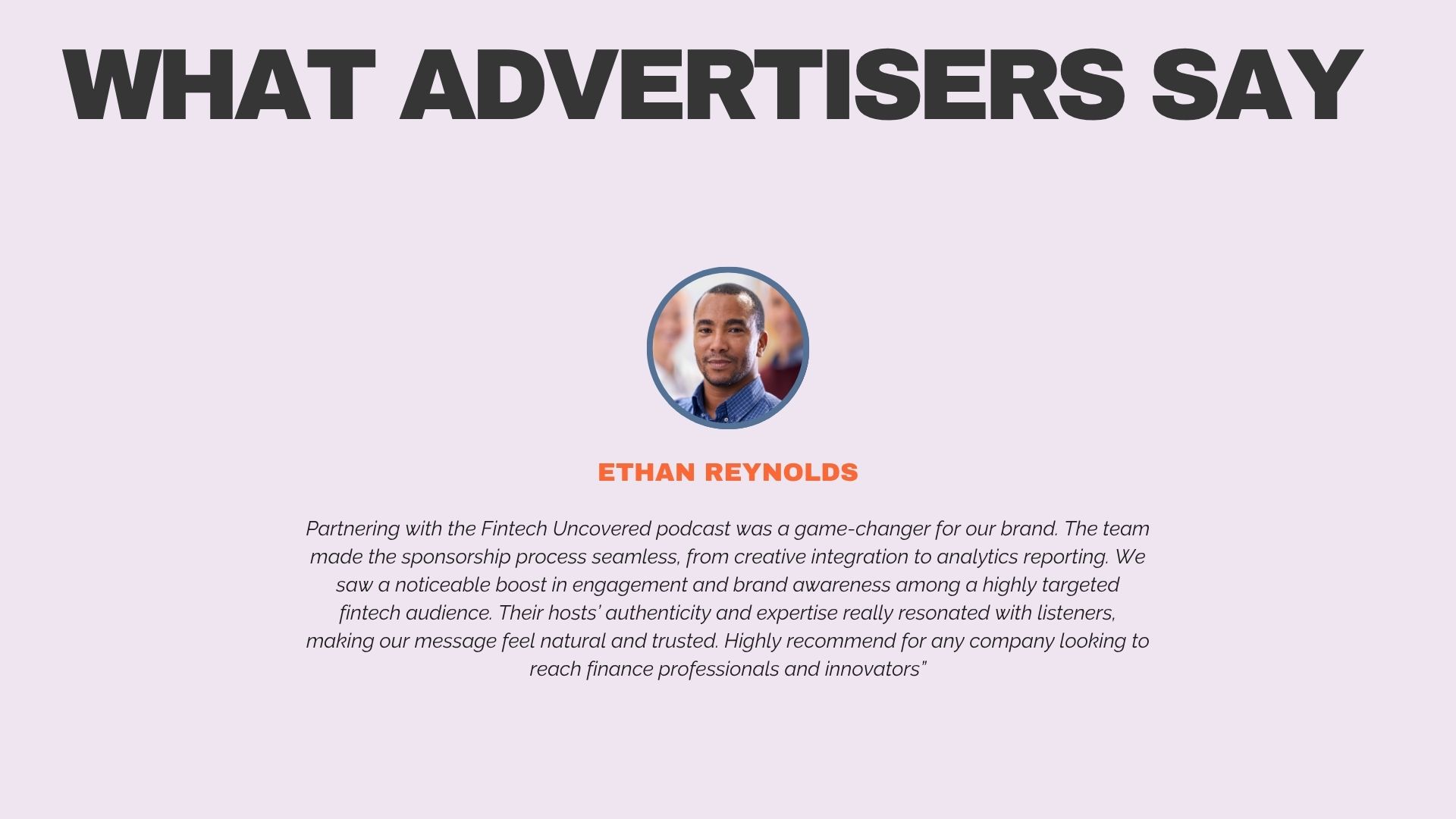 Podcast Media Kit Example - Testimonials