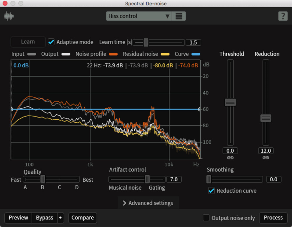 Izotope RX 10 Spectral De-noise Screenshot