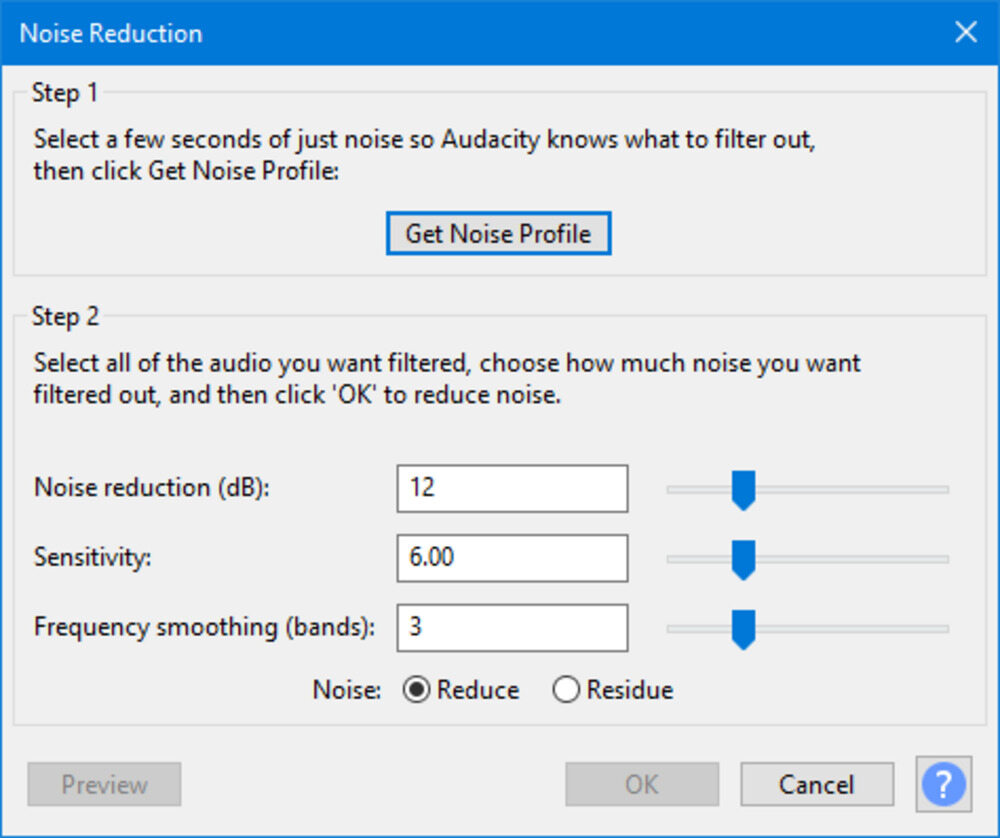 Noise Reduction - Audacity