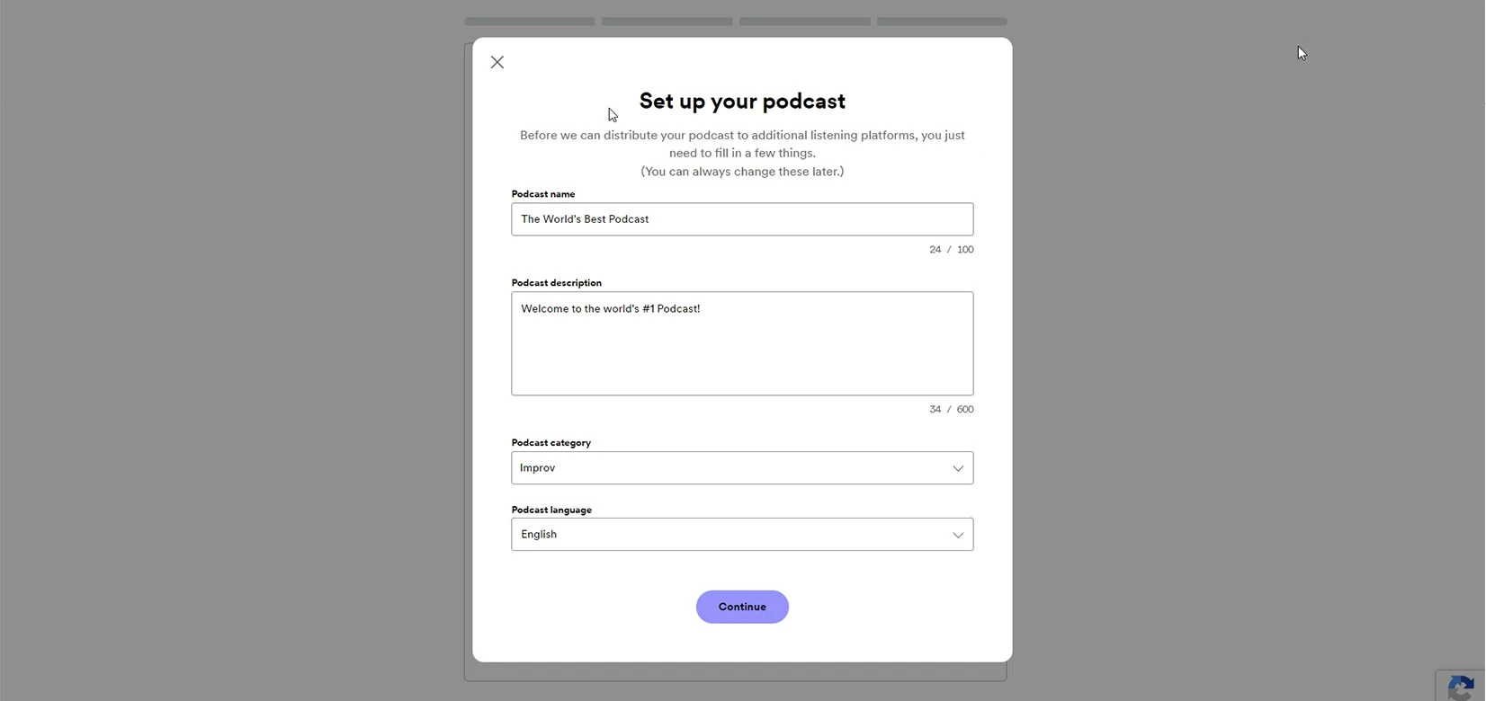 Set up your podcast