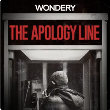 The Apology Line cover showing a black and white photo of a phone booth.