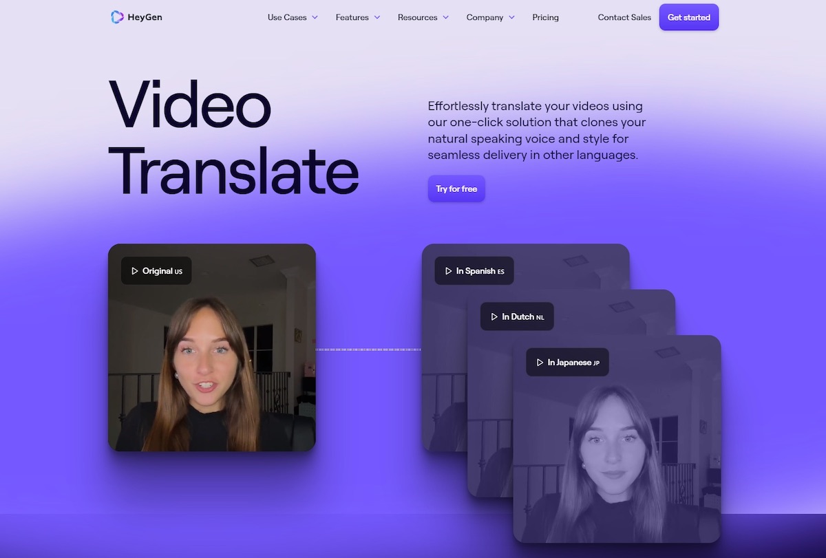 HeyGen video translation software