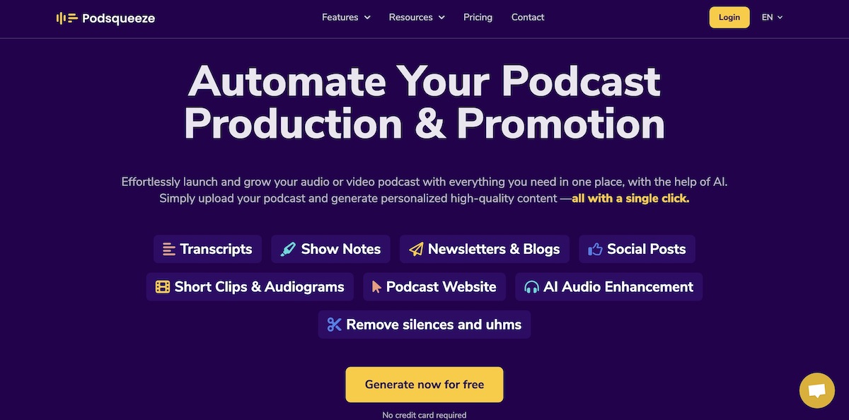 POdsqueeze AI tools for podcasting